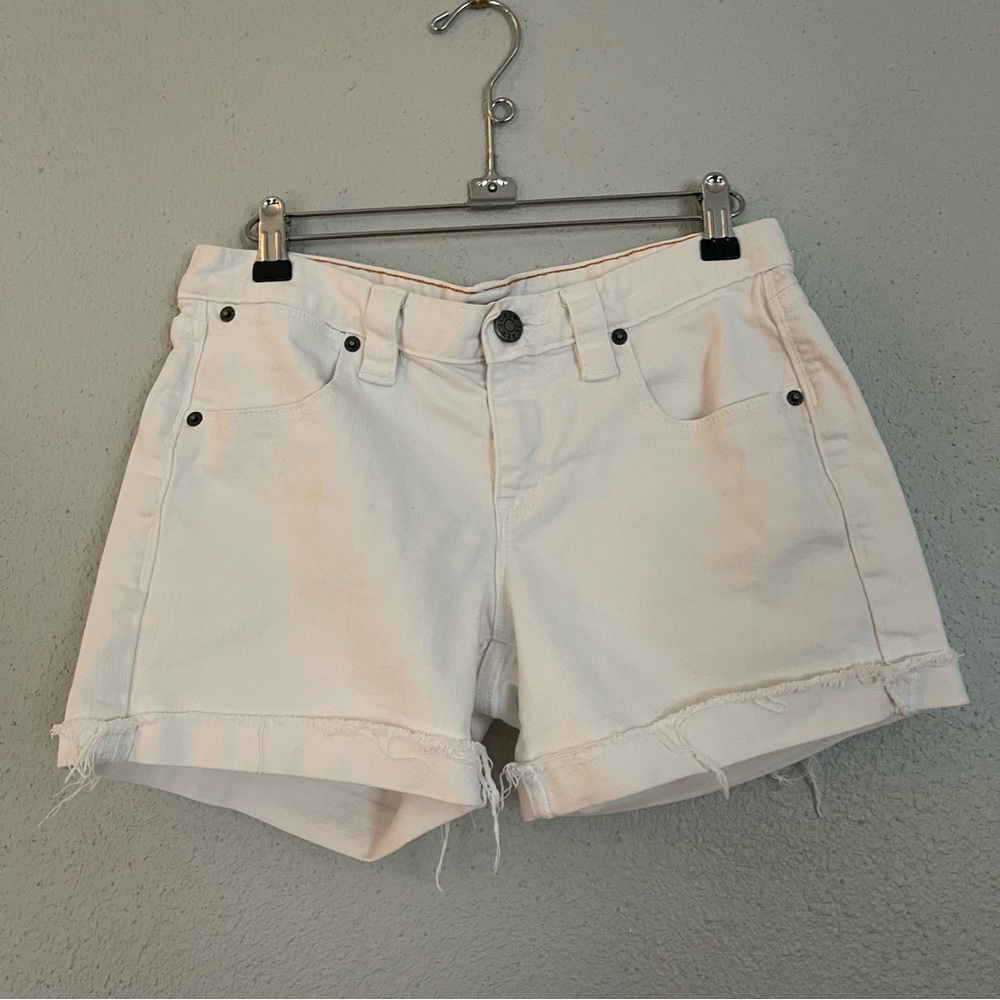 White Stretch Denim Shorts